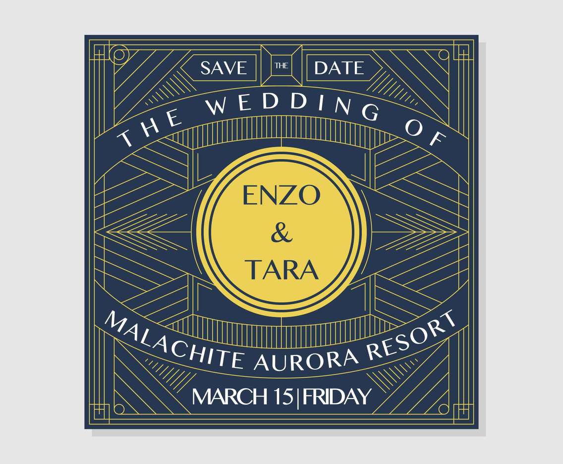Cute Wedding Invitation Card Vector	