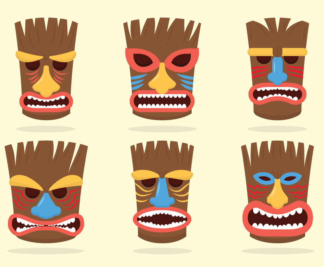 Tiki Tribal Masks Vector Art & Graphics | freevector.com