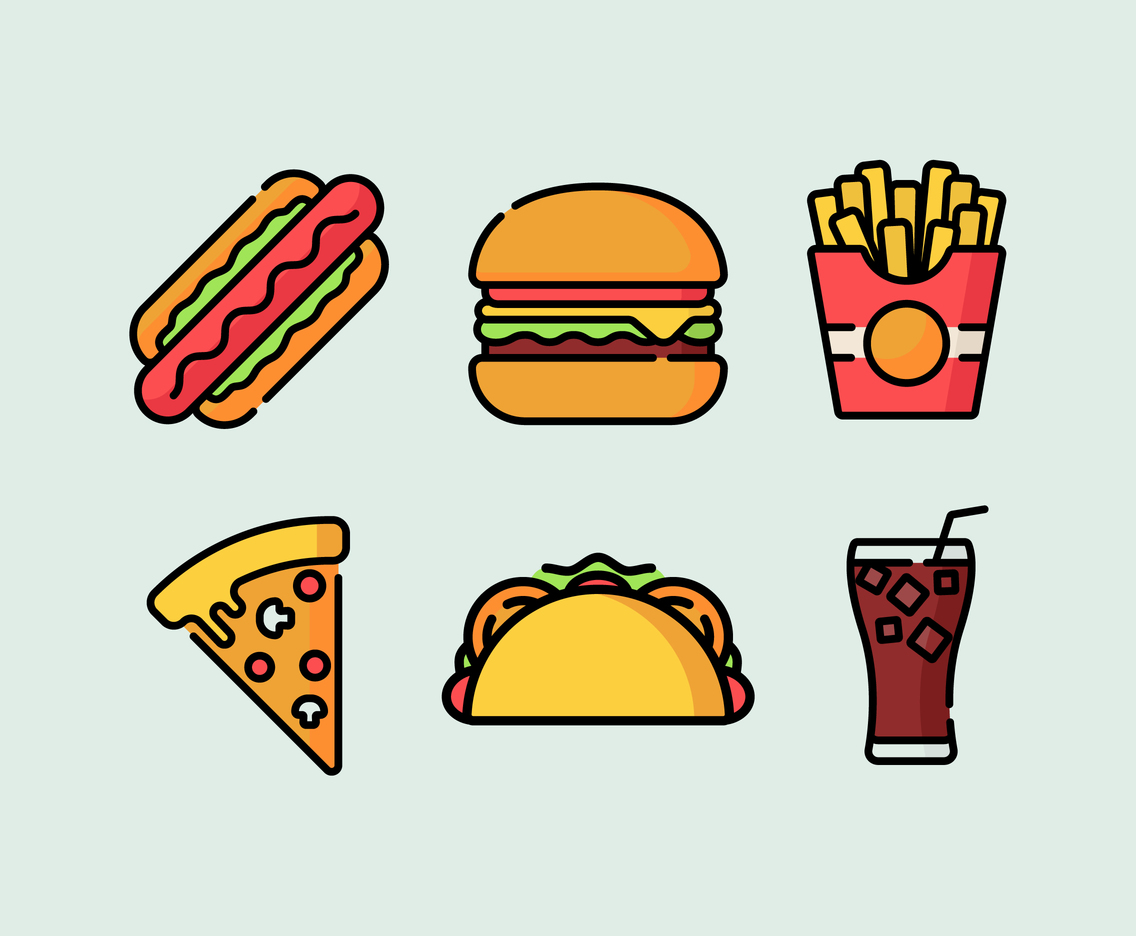 Summer Food Icons Vector