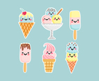 Ice Cream Characters Vector