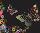 Colorful Flowers And Butterflies
