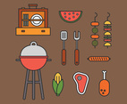 Outlined Barbecue Icons
