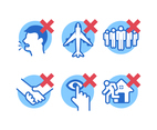 Prohibition Icons for Covid-19 Pandemic
