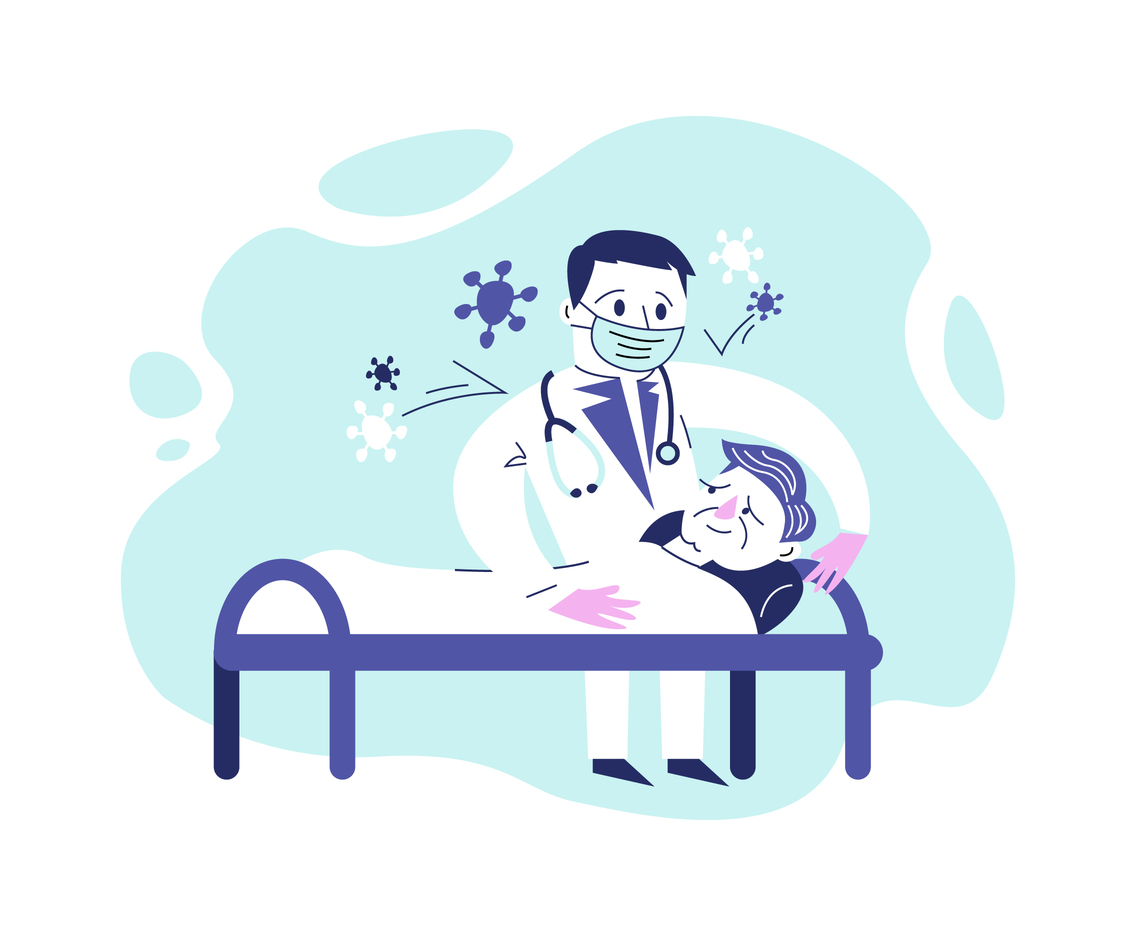 Doctor Caring for Sick
