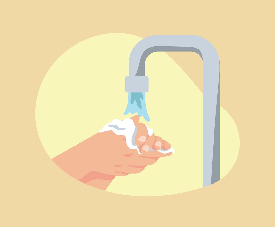 Washing Hands Under Faucet Design