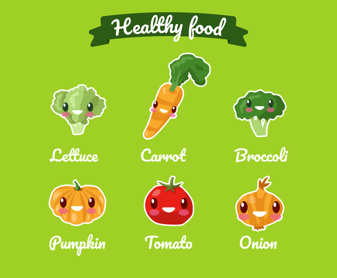 Funny Healthy Foods Set 