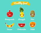 Healthy Foods Cartoon Set 