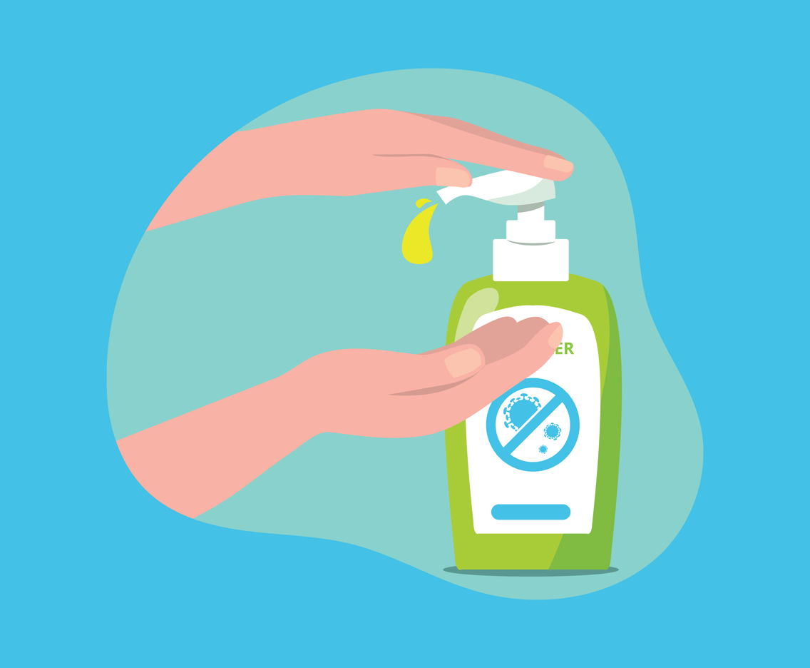 Use Hand Sanitizer Vector Art & Graphics | freevector.com