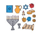 Hanukkah Doodled Dreidel Elements