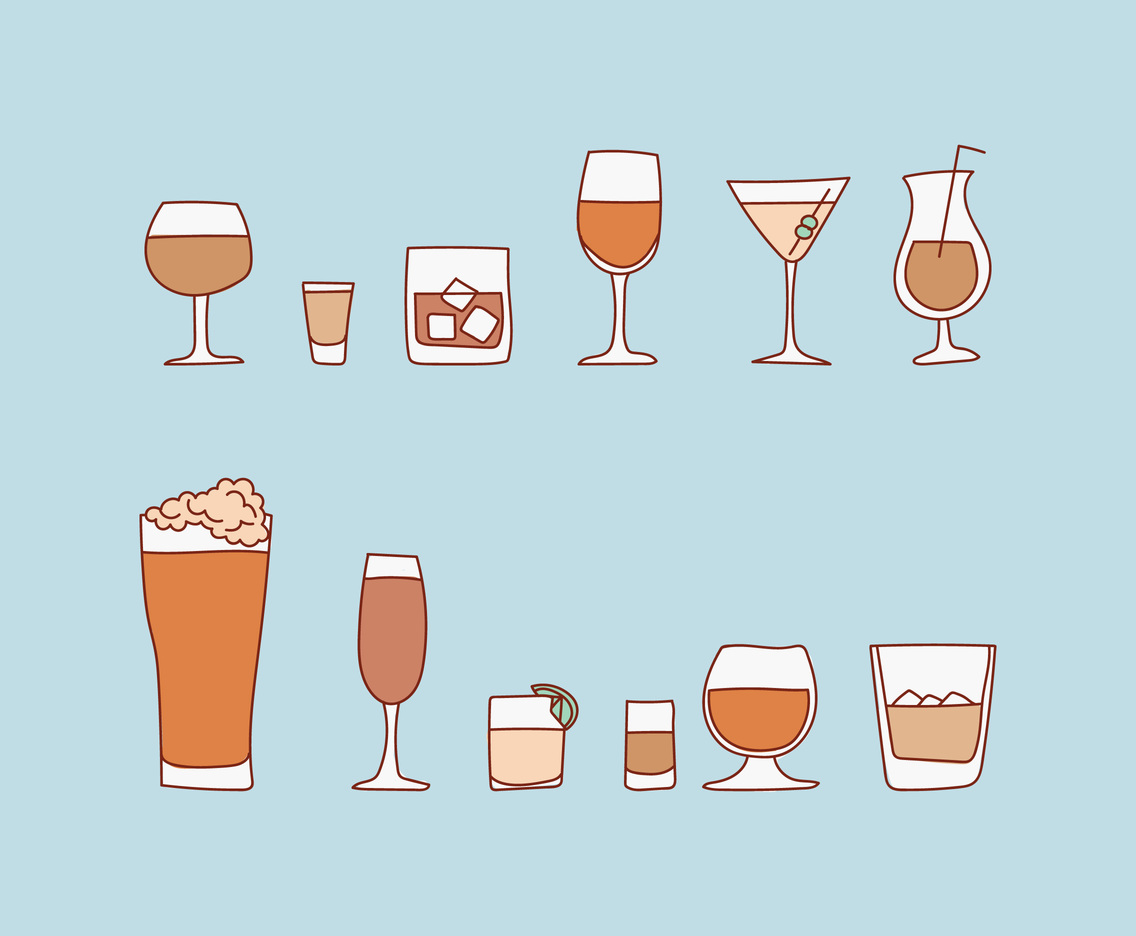 Set Of Doodled Drinks