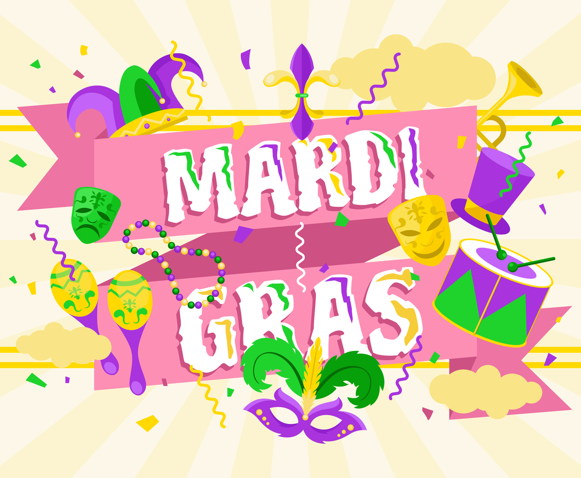 Mardi Grass Flat Background