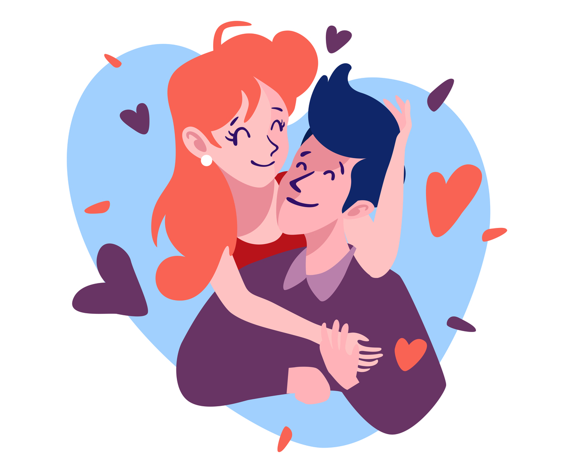 Sweet Couple Falling In Love Vector Art And Graphics