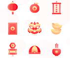 A Set of Chinese New Year Festifity Icons