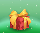 Santa secret gift box with big ribbon