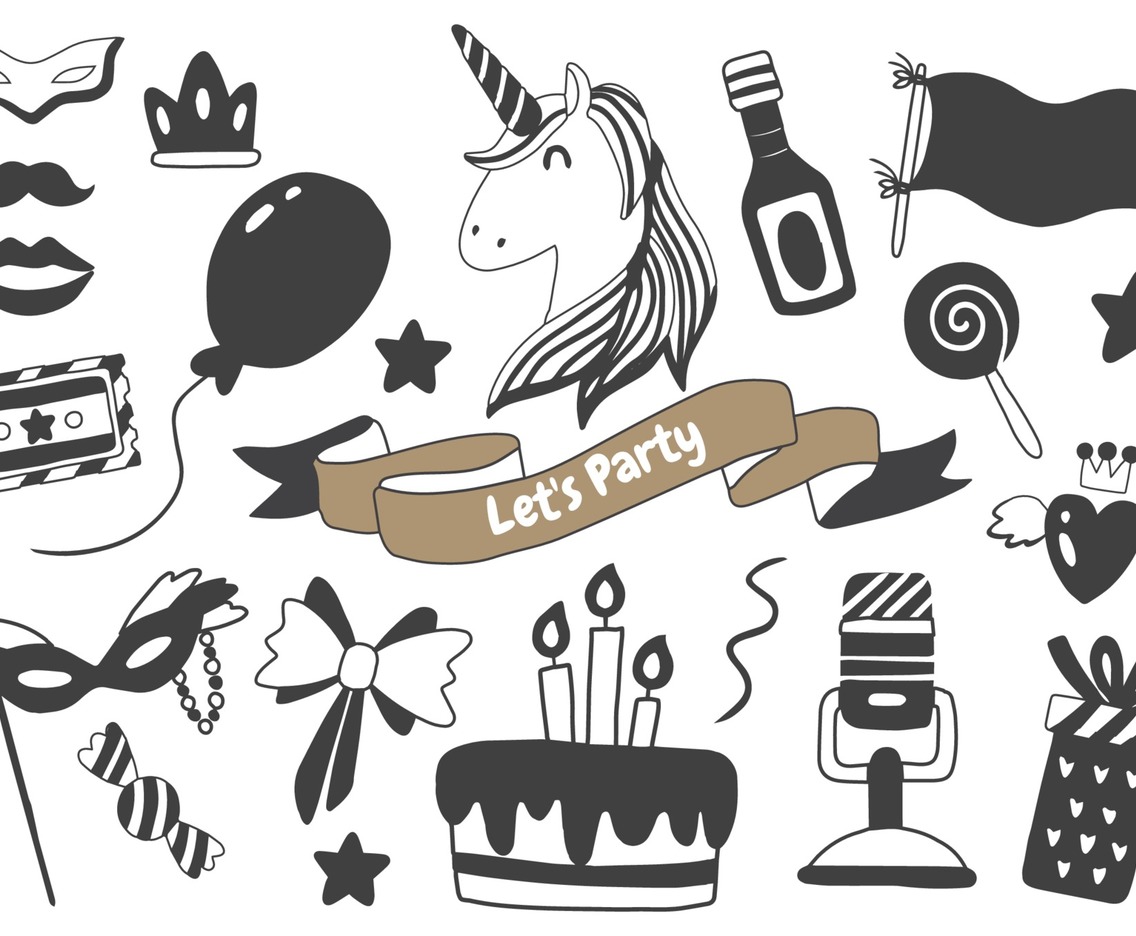 Party illustration Vector for banner set