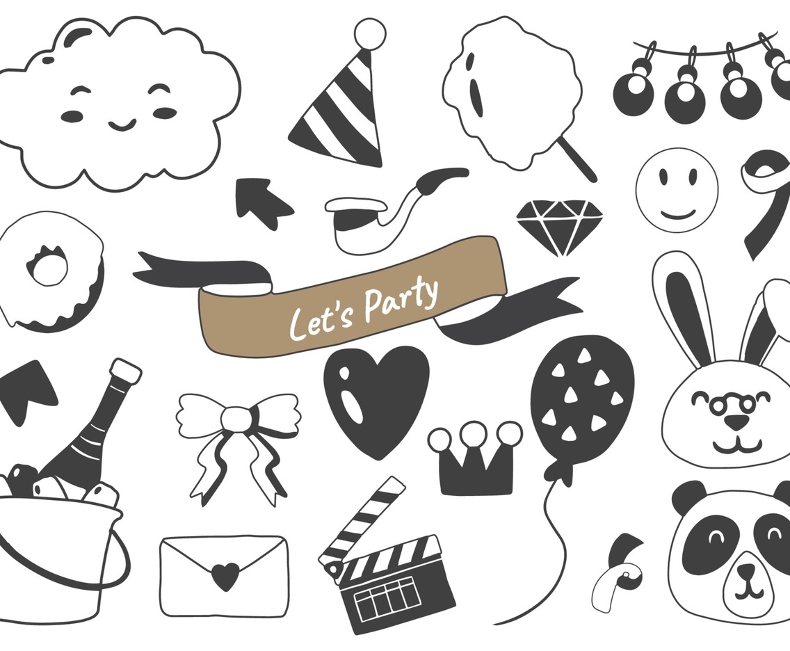 Party illustration Vector for banner set