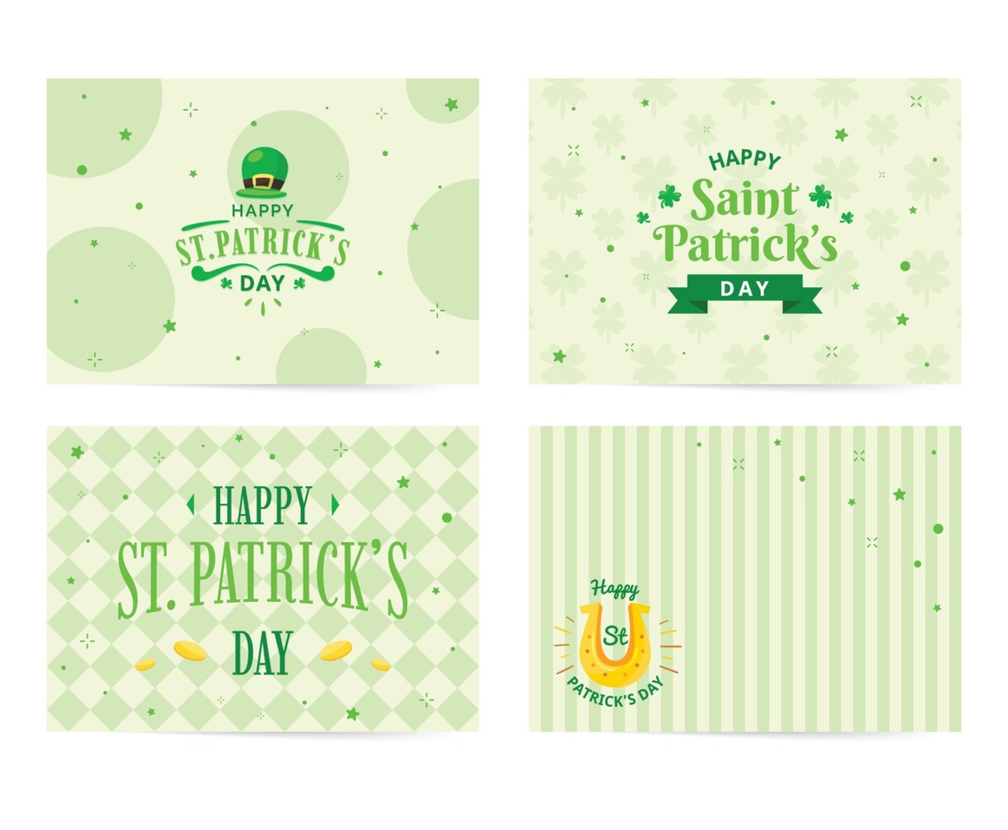St. Patrick Day Post Card templates Collection Set.