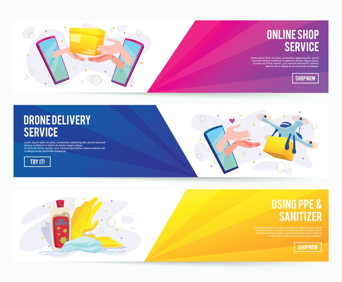 Contactless Technology Banner set Template.