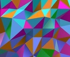 Abstract polygon color background, with brightly colored triangles, and overlapping line- art.