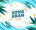 Amazing Songkran Festival Background with Splash Water and Flower Graphic