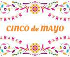 Colorfull Cinco de Mayo background with flower and flag
