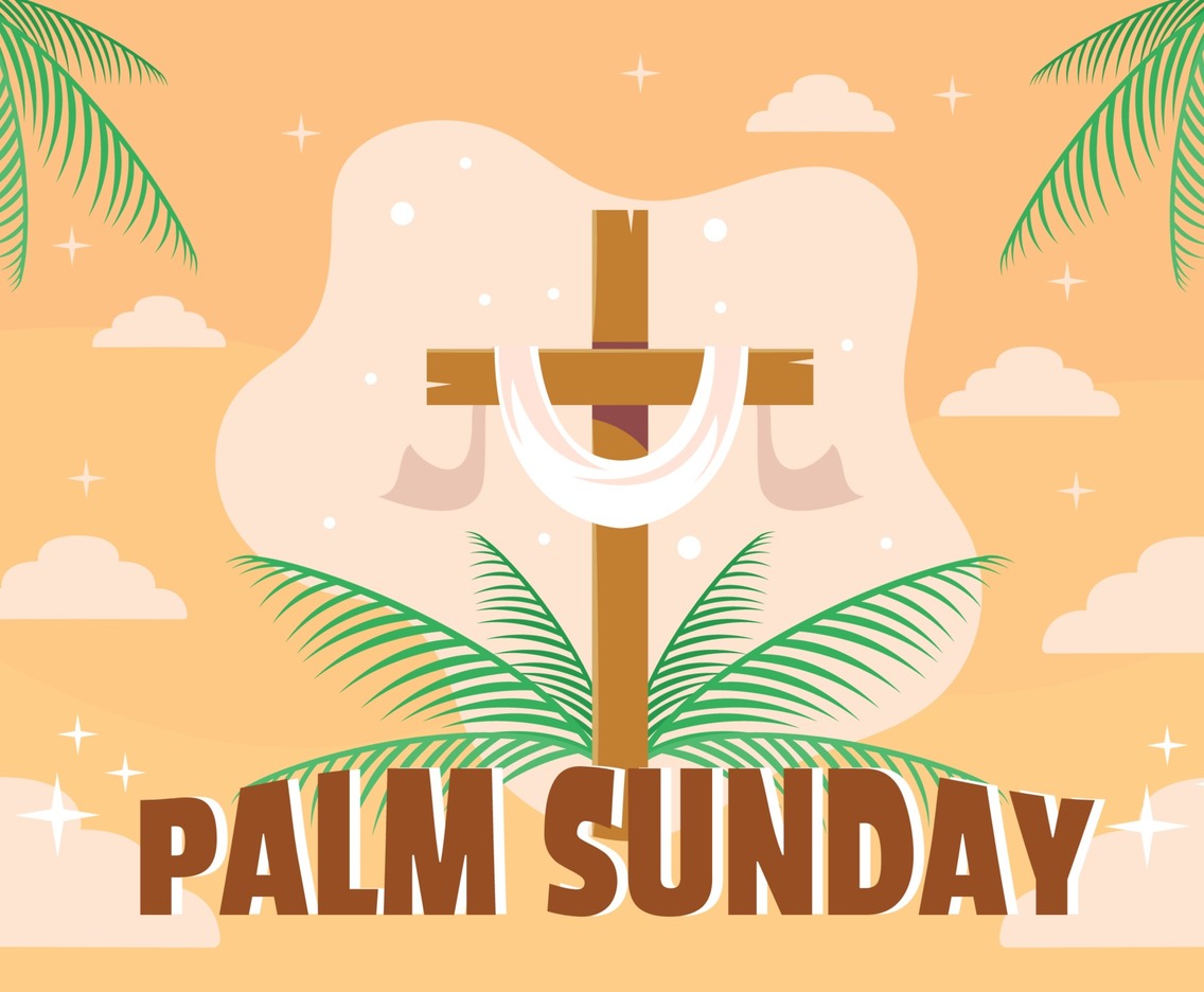 Flat Palm Sunday Concept