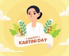 Happy Kartini Day with Flowers Decorations