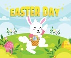 The Rabbit Brings Eggs for The Easter Celebration