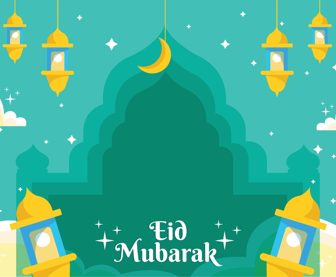 Lantern On Eid Greeting Cards