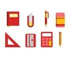 Flat Vector Stationery Icons