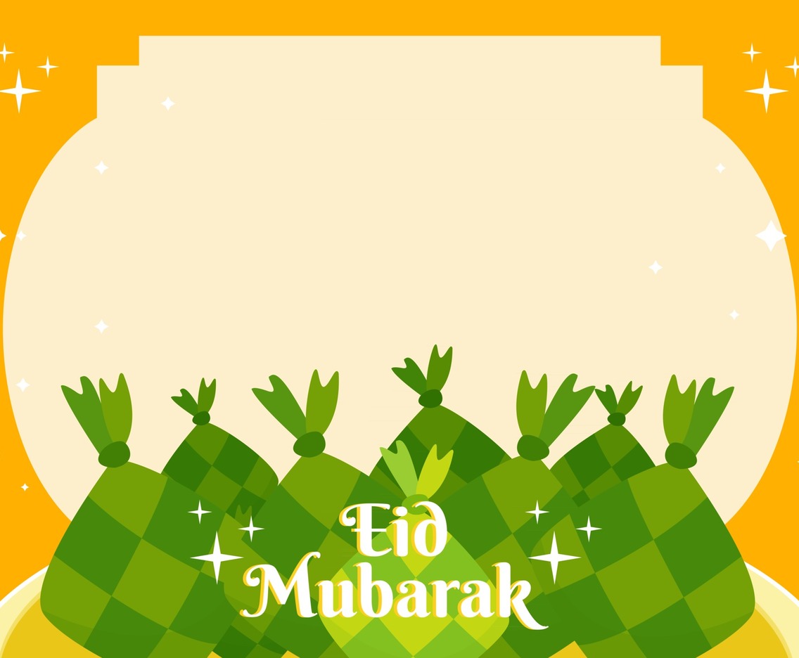 Eid Greeting Card with a Ketupat Background