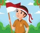 Child Celebrates Indonesia's Independence Day
