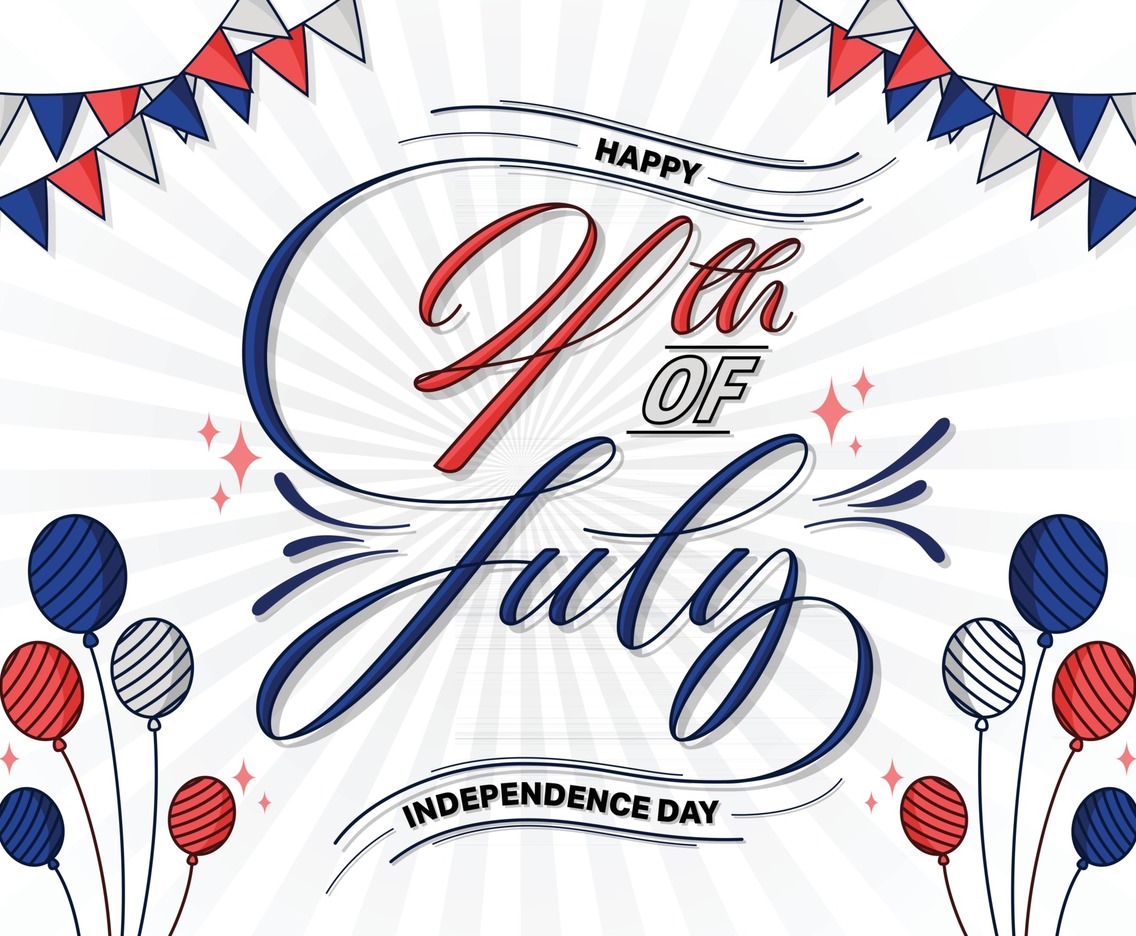 Lettering for Celebration Independence Day 4th of July
