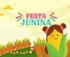 Corn Background for Junina Festival Celebration