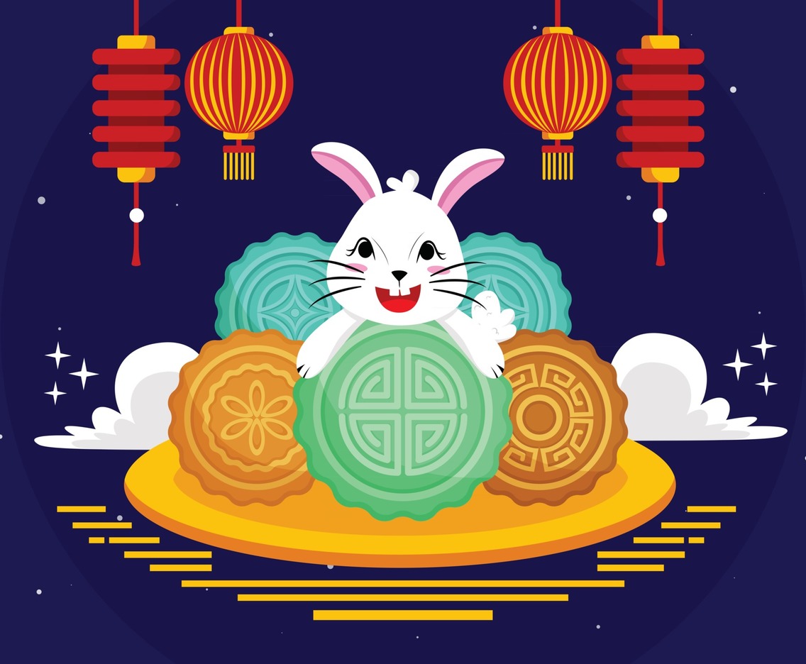 A Plate of Mooncakes  for Mid-Autumn Celebration
