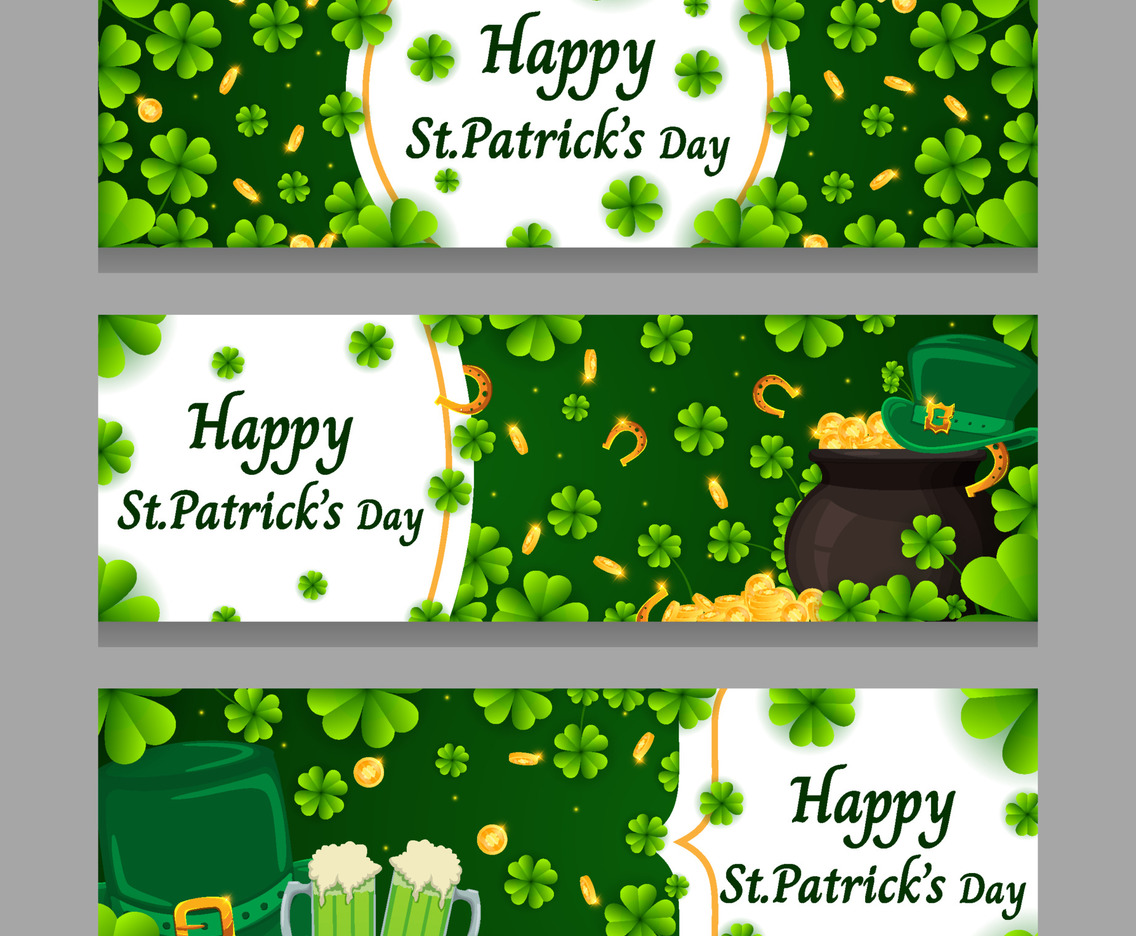 St Patricks Day Shamrock Clover Banner