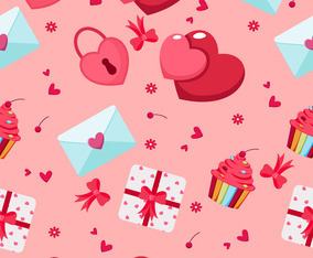 Seamless Pattern Valentine Background