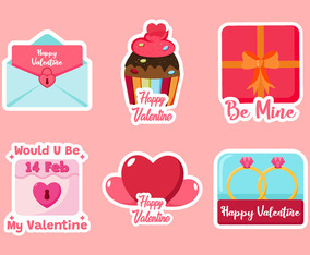 Valentine's Day Sticker Label