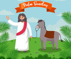 Jesus and Donkey on Palm Sunday