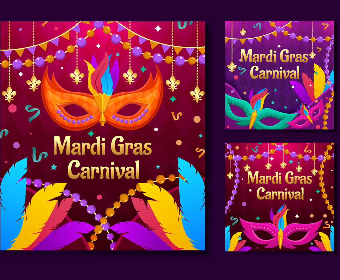 Mardi Gras Mask Social Media Post