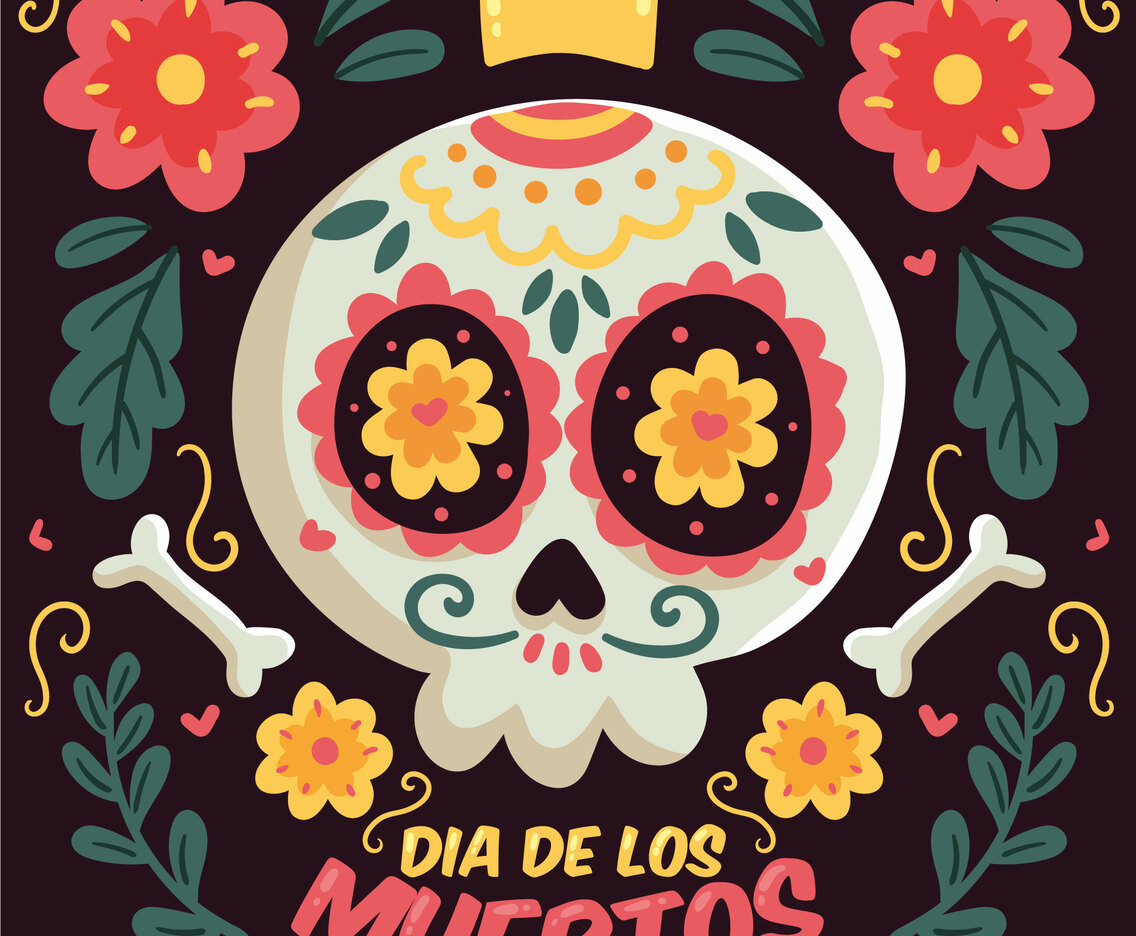 Colorful Dia De Los Muerstos Illustration