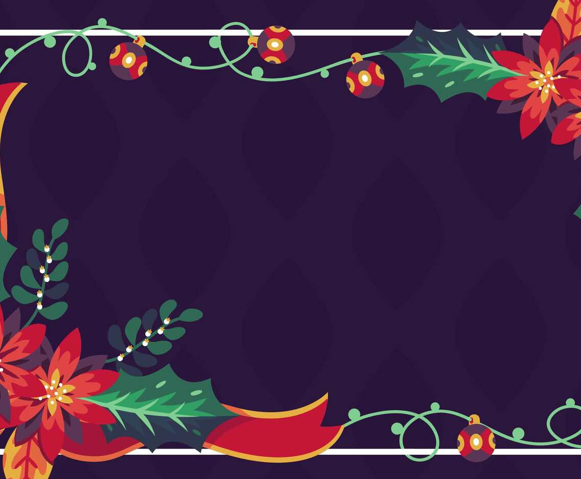 Floral Christmas Background With Ornament