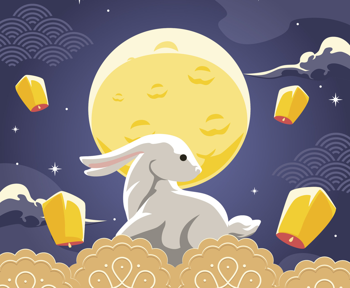 Mid Autumn Festival Rabbit Illustration