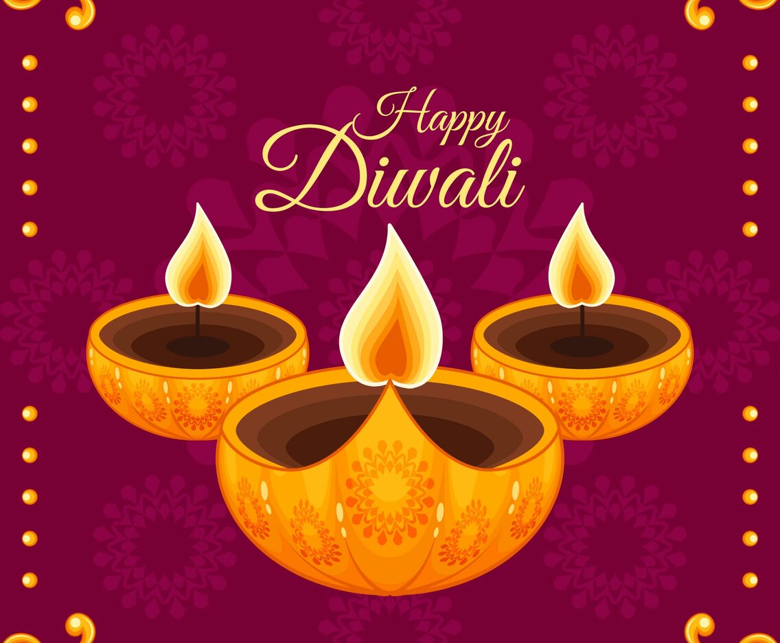 Purple Gold Diwali illustration