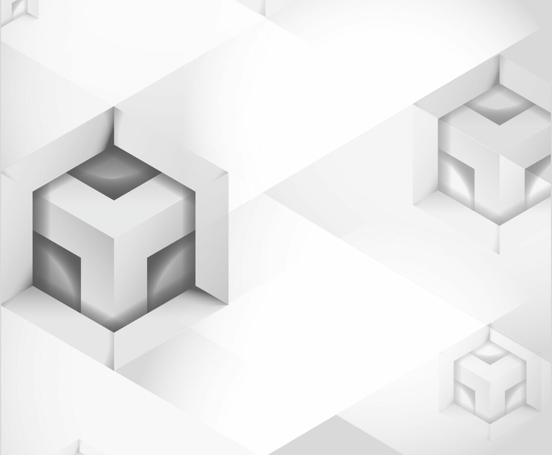 White 3D Cube abstract background