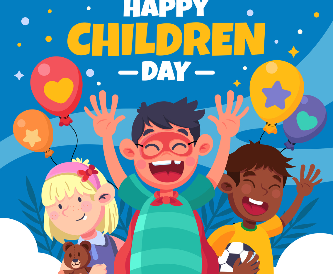 Smiling Kids Celebrating Children Day