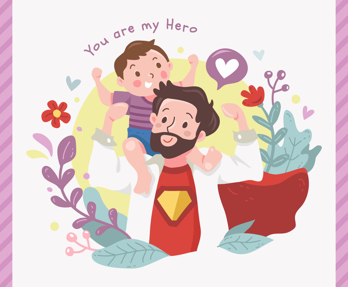 Super Dad With His Son