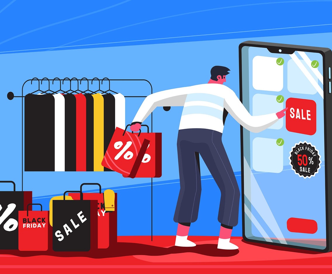 Black Friday Shopping Items With A Smartphone