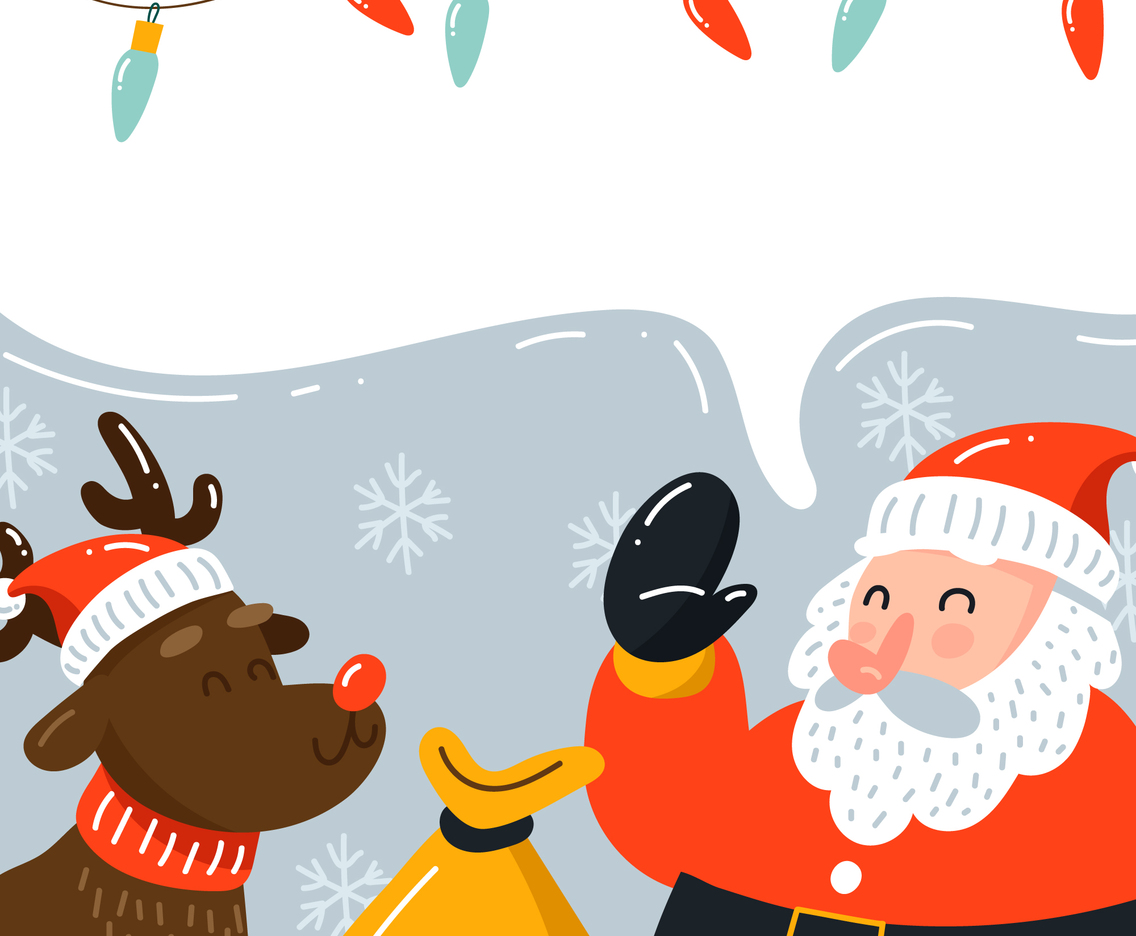 Santa Claus and Rudolph The Deer Background