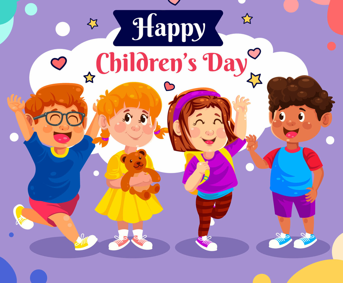 Happy Children in Colorful Background